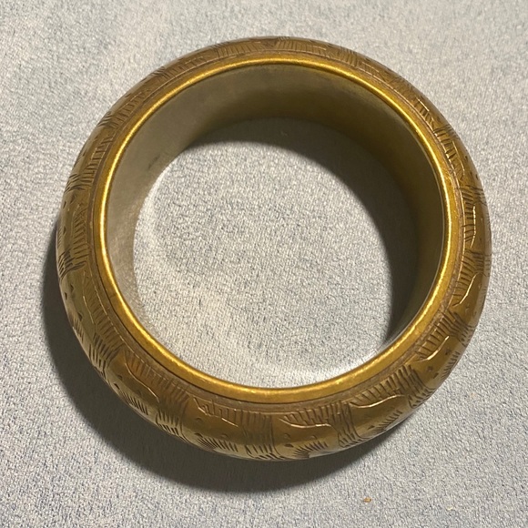 Solid Brass Bracelet with Etching - Picture 2 of 5